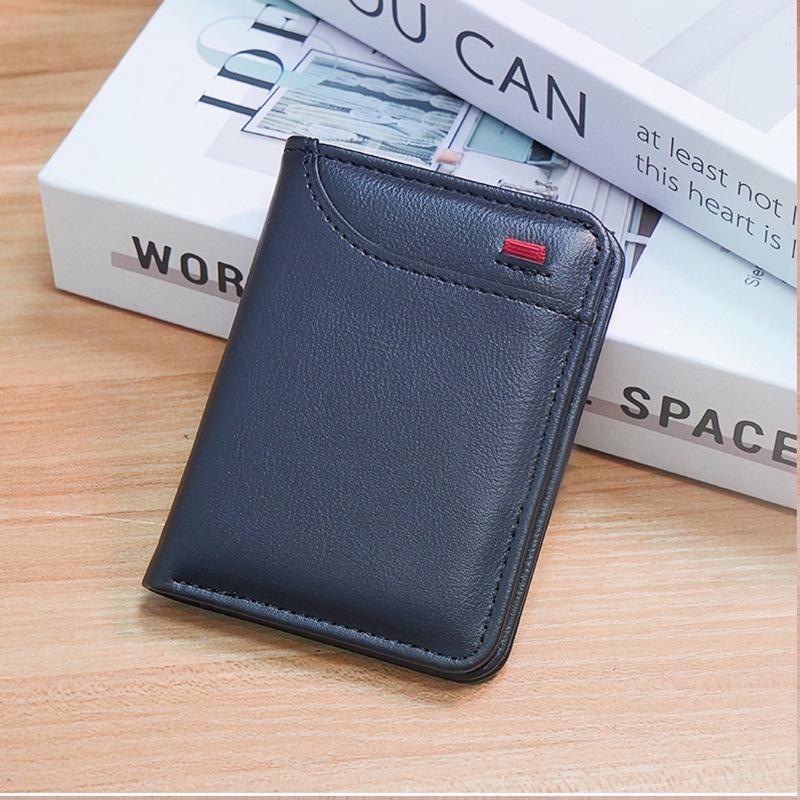 Cross-Border Multi-Slot Vertical ID Holder Men's Mini Wallet