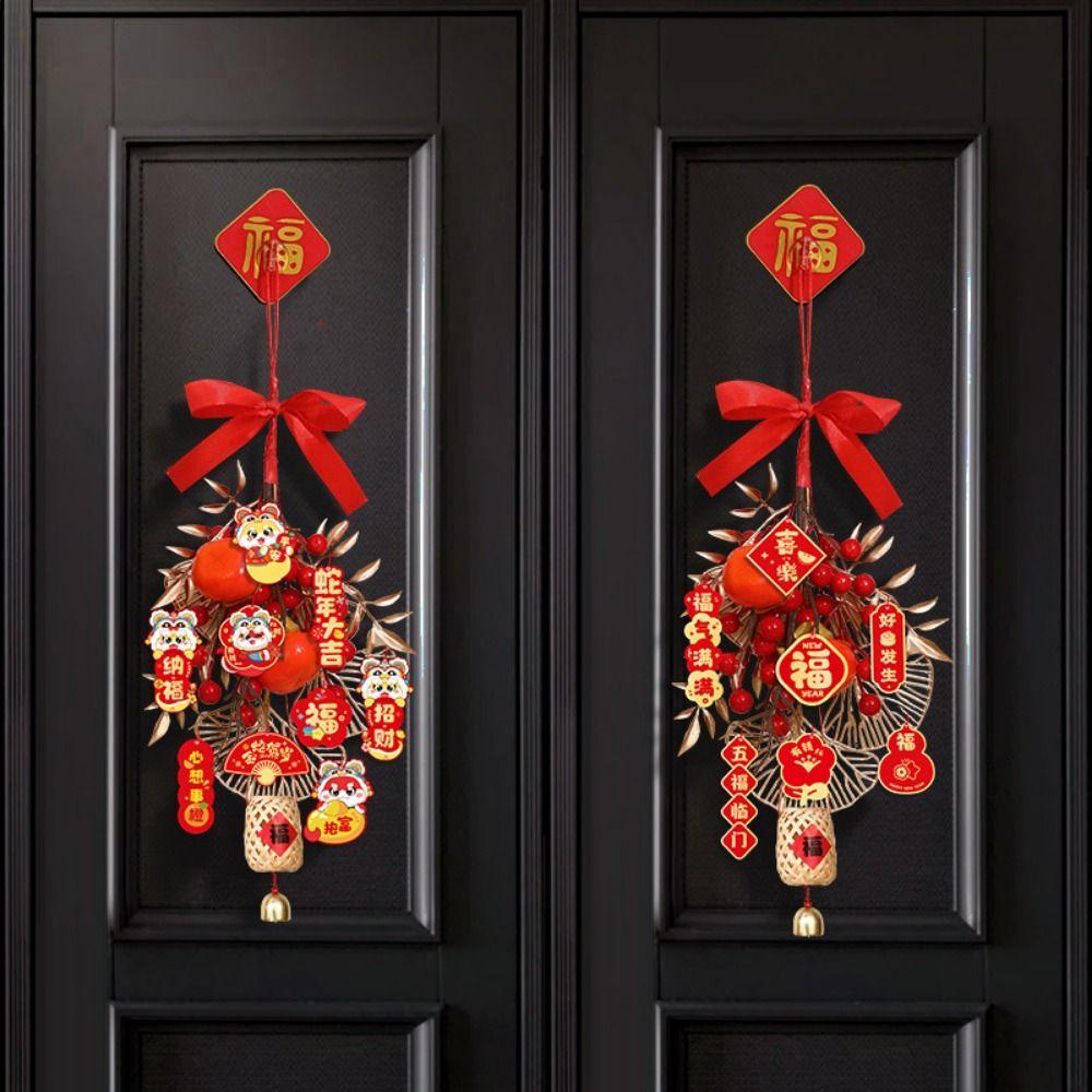 Facai Red Fruits Lucky Charm Gold&red Drop Ornaments Creative Hanging Pendent  Gift