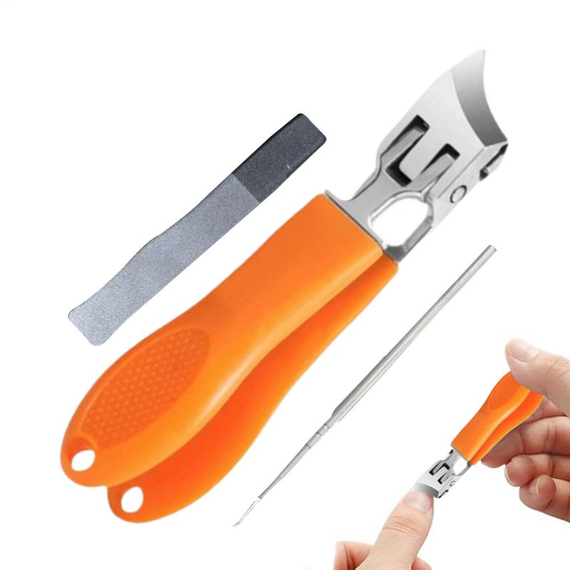 Angled Nail Clippers Curved Fingernail Cutter Wide Jaw Opening Anti Splash Nail Trimmer Multi-Functional Manicure Pedicure Tools
