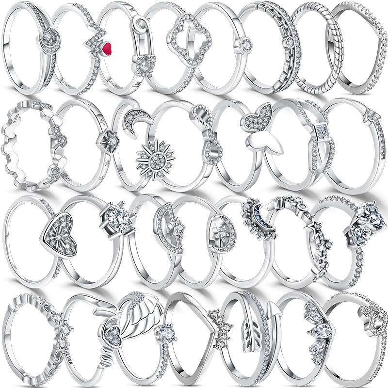 Inel de Deget Inimă Roșie Inele cu Zircon Strălucitor Zircon Spumos Pentru Femei Cupru Sterling 925 Nuntă Logodnă Petrecere Cadouri de Lux