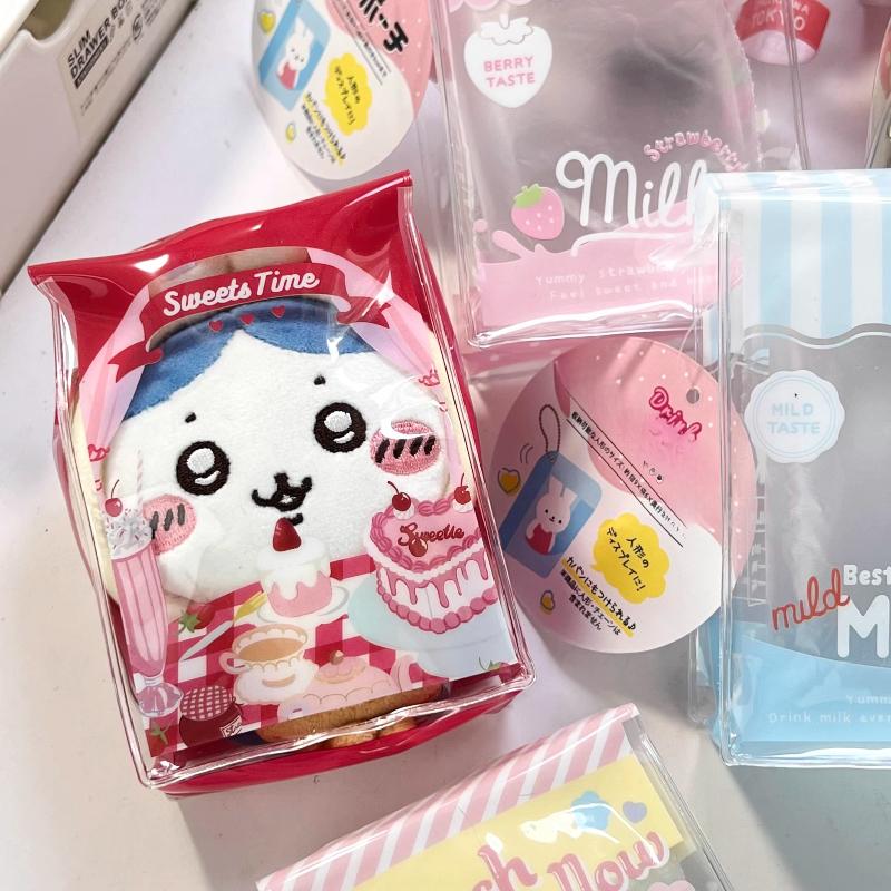 Kawaii Mini Doll Storage Bags with Keychain Cute Candy PVC Bag Transparent Display Bag for Girls Gifts Kids Toys Organization