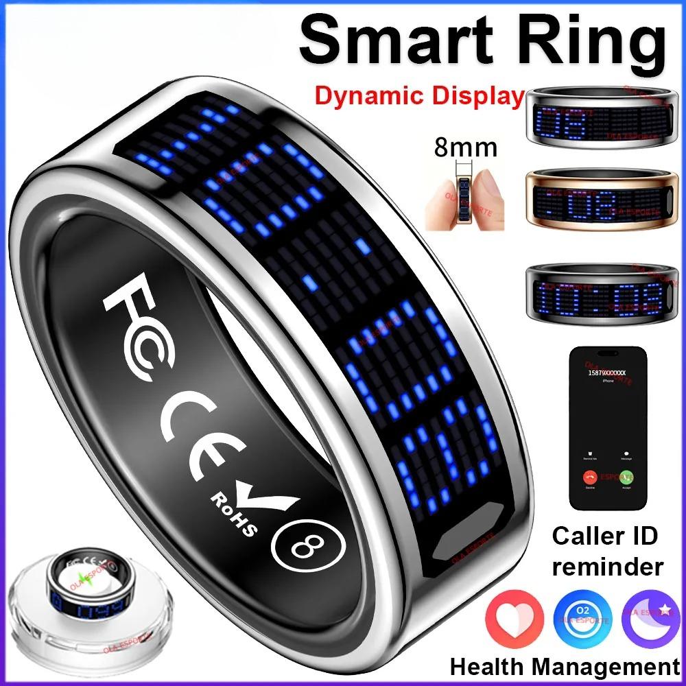 New Ultra-thin Lightweight Smart Ring Multi-functional Display Heart Rate Health Caller ID Reminder Motion Detection Waterproof