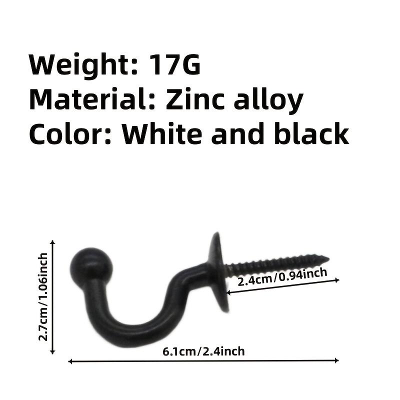 Modern Zinc Alloy Wall Hooks, White and Black, Easy Install, Contemporary Style Metal Curtain Hangers for Clothes, Bags, Towels, Door Beads