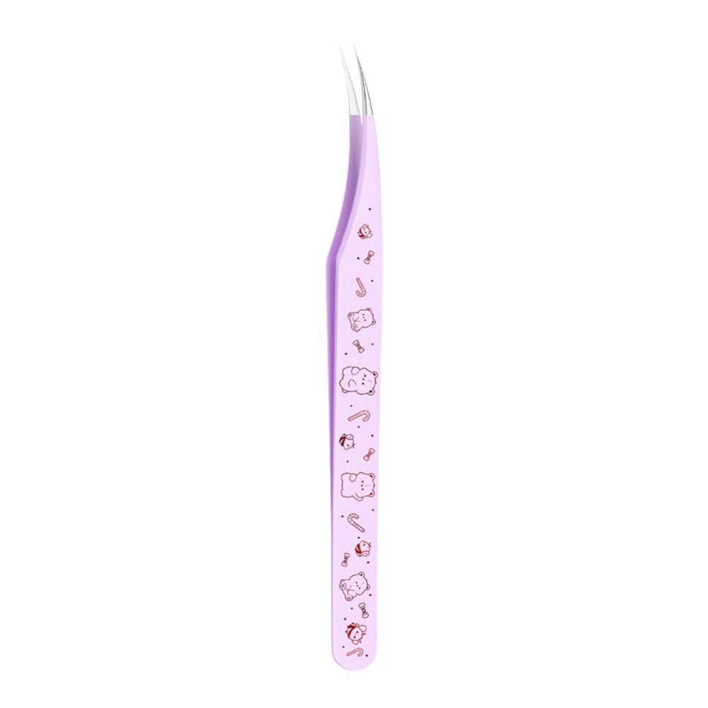 Stainless Steel Scrapbook Tweezers Anti-static Cartoon Pattern Eyelash Tweezers High Precision False Eyelash Tweezers