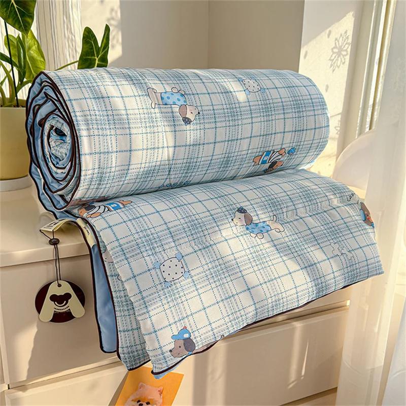 Summer Quilt Comforter Printed Thin Quilt for Home Decor Soft Cotton Breathable Air Conditioner Quilts Home Decor Soft Cotton Quilts