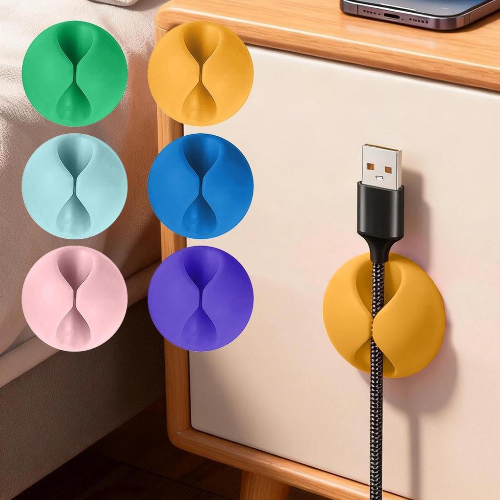 10PCS Desk Cable Organizer Clips for Wire Management Adhesive Cord Holders USB Charging Cables Office Desktop Organization
