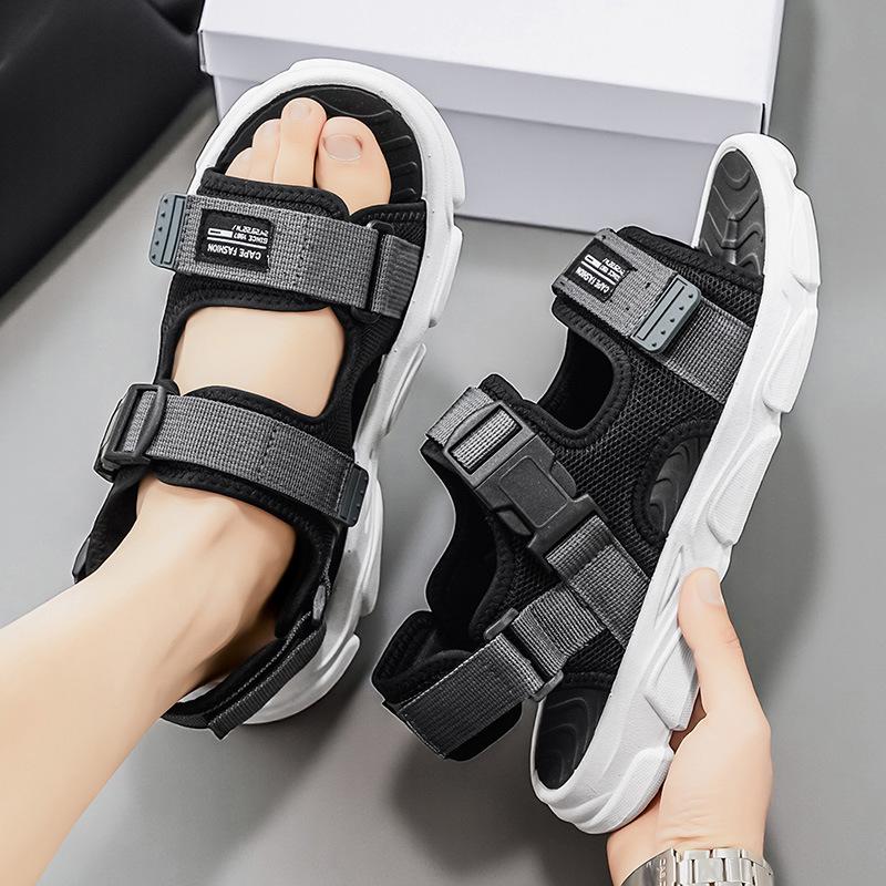 Men s Non-slip Velcro Sports Sandals - Soft Sole, Wear-resistant, Fashion Beach Shoes 42