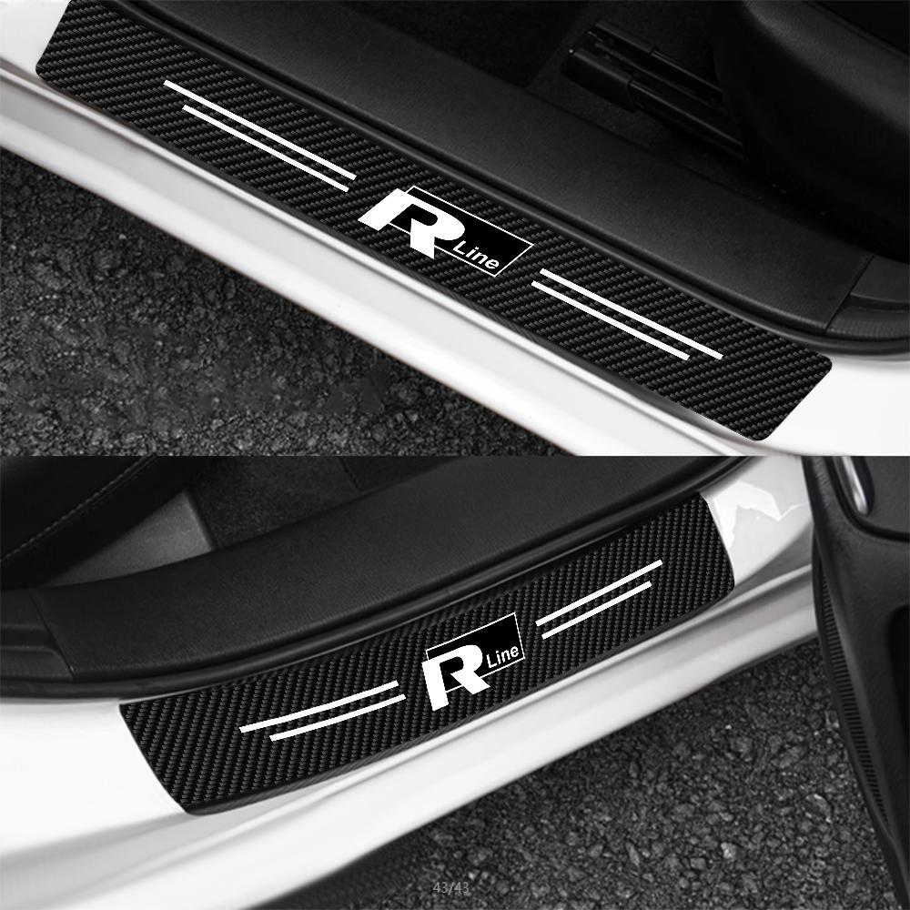 2025 Hot Car Door Sill Protector Plate Threshold Anti-Scratch Bumper Stickers for Volkswagen Golf R Rline Tiguan Polo GTI CC Pas