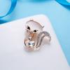 Exquisite Wearing Crown Opal Cat Brooch For Women Men Elegant Crystal Lovely Cartoon Kitten Owl Buckle Lapel Pins Party Jewelry