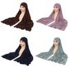 Monochrome Head Wrap Sweater Hat With Breathable Polyester For Women