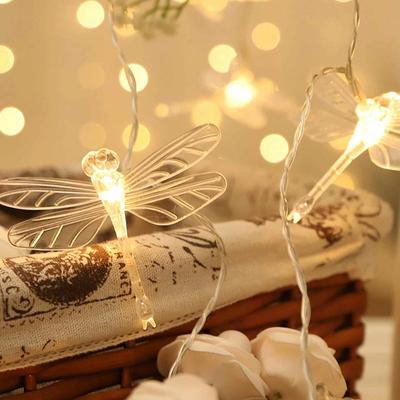 Bright 20leds Dragonfly/Butterfly/Dandelion Christmas Led String Fairy Light Peach Indoor Outdoor Garden Tree Decoration