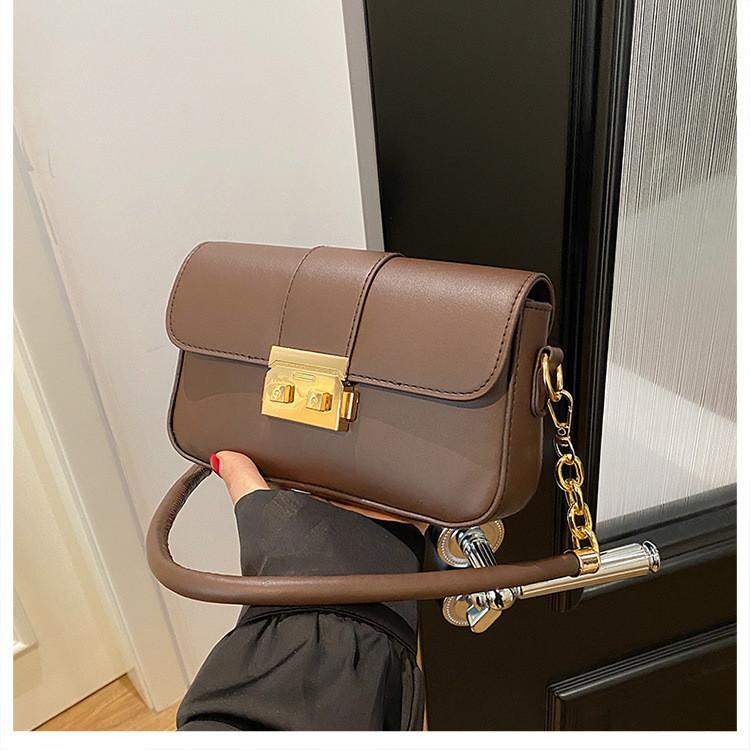 Trendy Small Crossbody Bag For Women Stylish Chain Shoulder Handbag In Black White Coffee Brown Colors