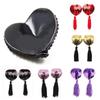 1 Pair Tassel Heart Shape Bra Sequin Womens Silicone Pasties Reusable Nipple Covers