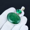Antique Emerald Gemstone Pendant, 925 Sterling Silver Jewelry, Silver Pendant, Everyday Wear Jewelry, Necklace Pendant For Birthday Gifts
