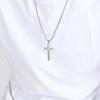 Ciondolo a Croce in Acciaio Inossidabile con Pendenza Minima Collana Stile Unisex per Uomo e Donna