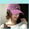 Trendy Purple Wide Brim Baseball Hat Women Soft Top Duckbill Cap Leisure Wear