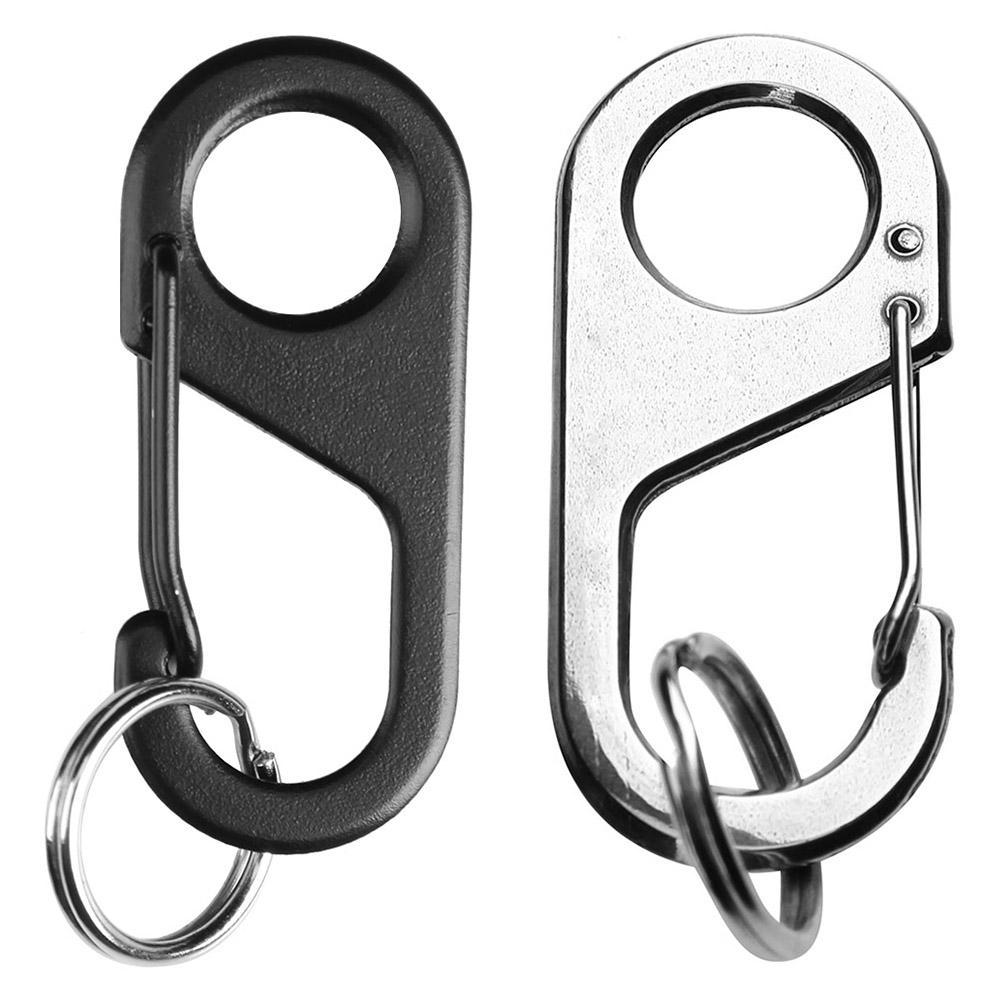 

2pcs Stainless Steel Snap Hook Buckles Metal Carabiner Clips with Key Chain