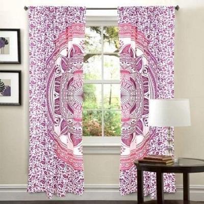 Cortina mandala 100% algodão, tratamento de janelas e portas, painéis de cortina mandala, cortinas de decoração boêmia hippie, cortinas de tapeçaria mandala