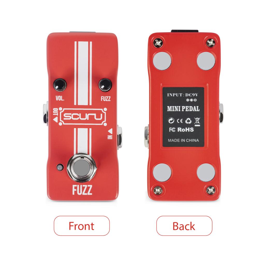 SCURU Guitar Fuzz Effects Pedal VOL/FUZZ Versatile Sound DC 9V 6.35mm Input/Output Interface Mini