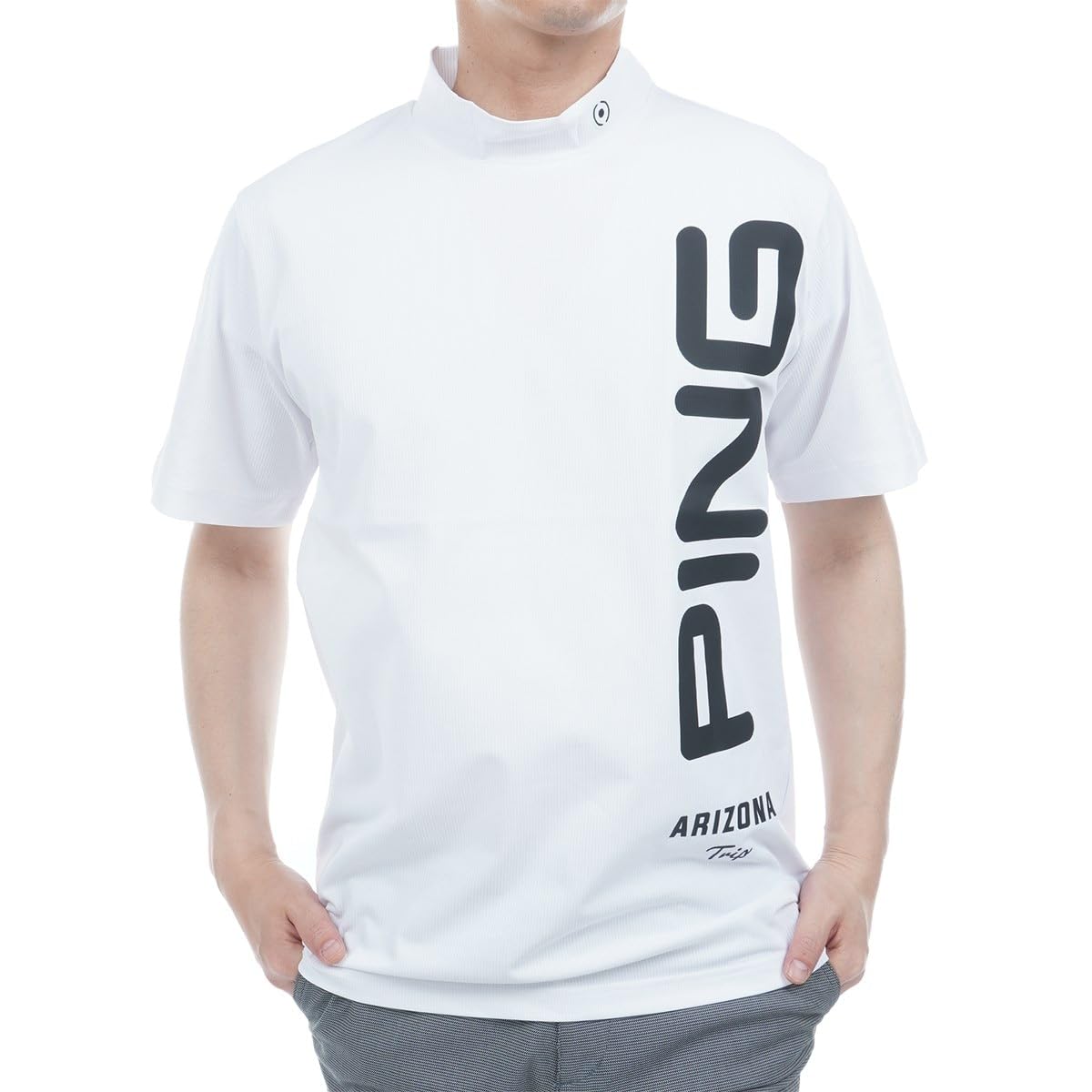 

Short Sleeve High Neck Shirt Pocket Golf Innerwear LL [Pin Apparel] Men s (One Logo) / / 621-5167209 030_White