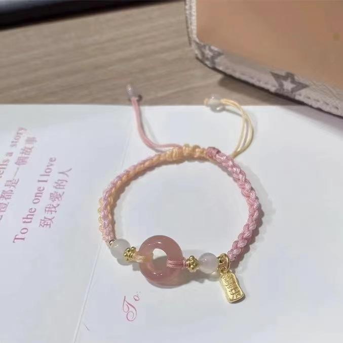 National Tyle Hand Rope Pk Peach Yaoyao Bracelet Afety Buckle Bracelet Couple Girlfriend