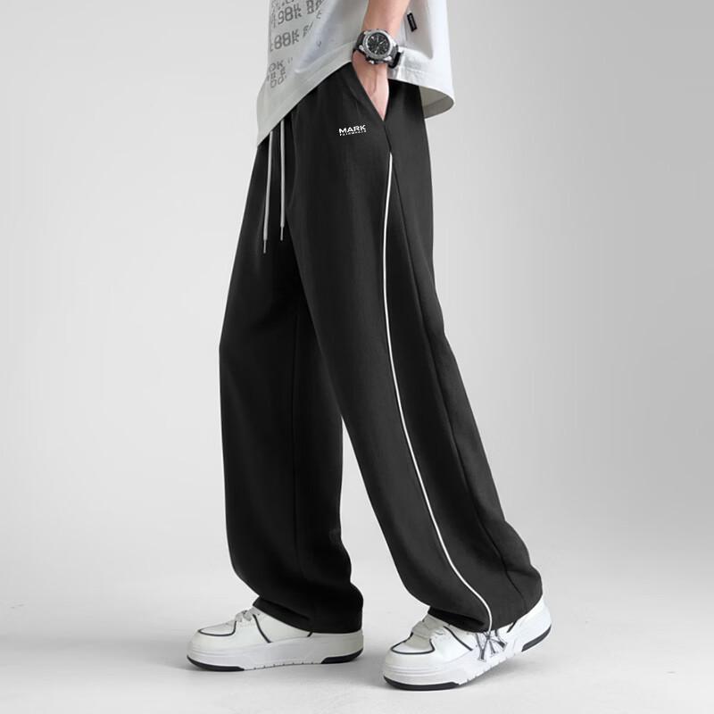 Mark Huafei Men's Summer Striped Casual Straight Pants