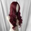 European and American burgundy medium long curly hair wig full head hair chemical fiber big wave headgear