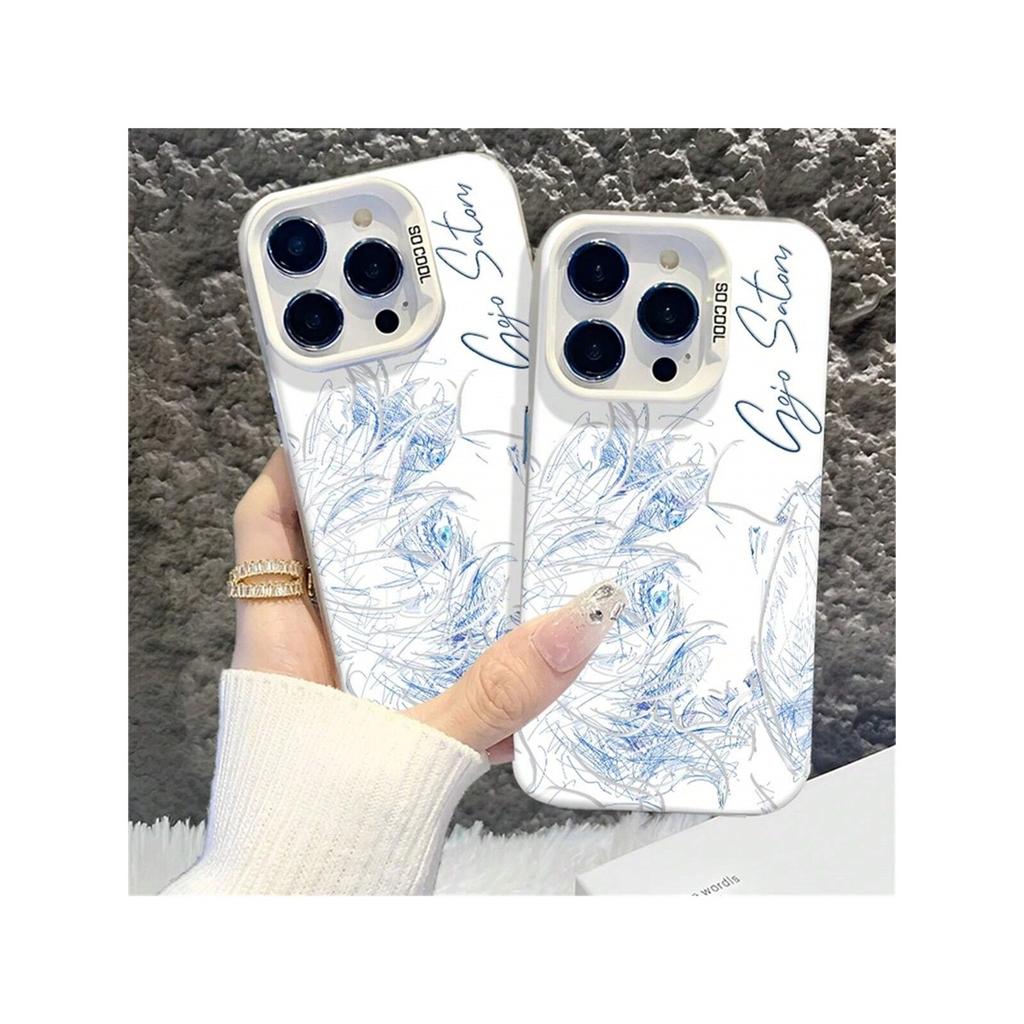 Jujutsu Kaisen Gojo Satoru Skizzenkunst Klare TPU Handyhülle für iPhone 15 Pro Max & Samsung Galaxy S24 Ultra, Stoßfeste Hülle