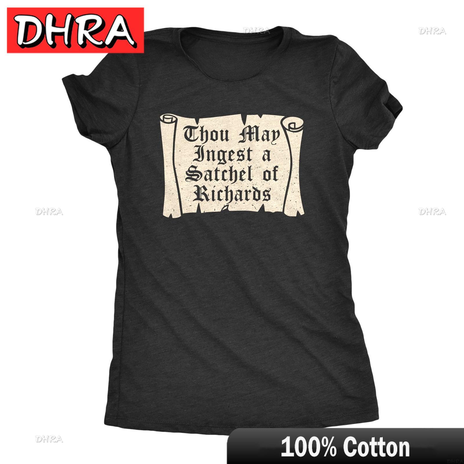 

Womens Thou May Ingest A Satchel of Richards T Shirt Funny Rude Eat A Bag of Hop T Shirts Casual Short Sleeve Tee Stylish Trendy 4XL