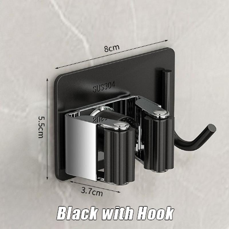 Xiaomi 1-3PCS Stainless Steel Household Storage Rack Bathroom Nail-free Hook Wall-mounted Mop Storage Rack Waterproof Broom Rack