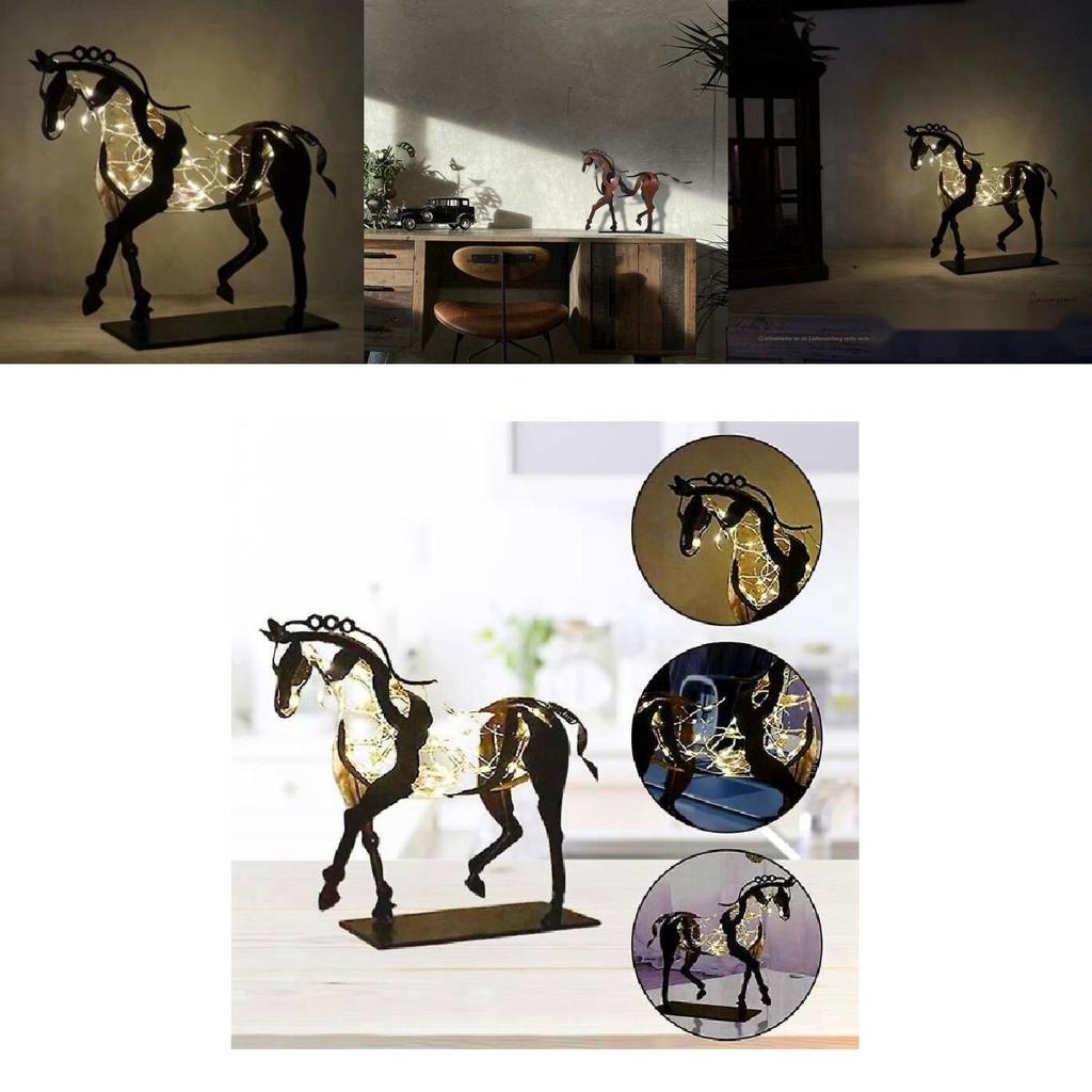 Eisen-Tierfigur mit LED-Licht für Wohnzimmer- oder Bürodekor