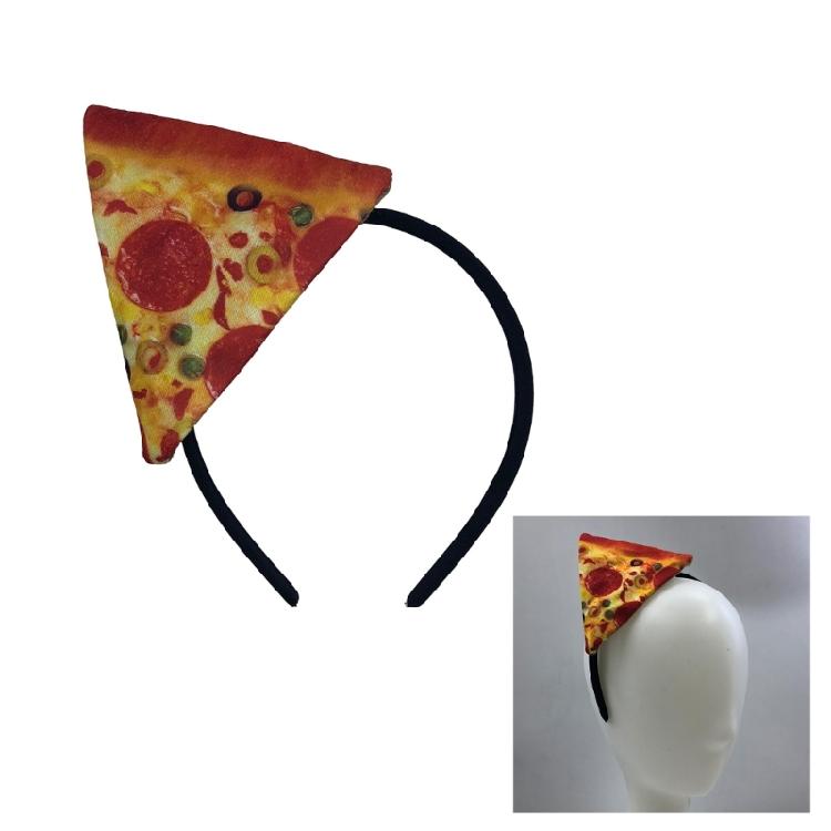 Fascia per Capelli a Forma di Testa di Pizza Novità Cosplay Fascia Peluche Festa di Halloween Regalo di Natale