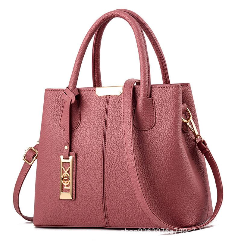 Stylish Large Capacity Mom Handbag For Middle-aged Women In Elegant Purple Color