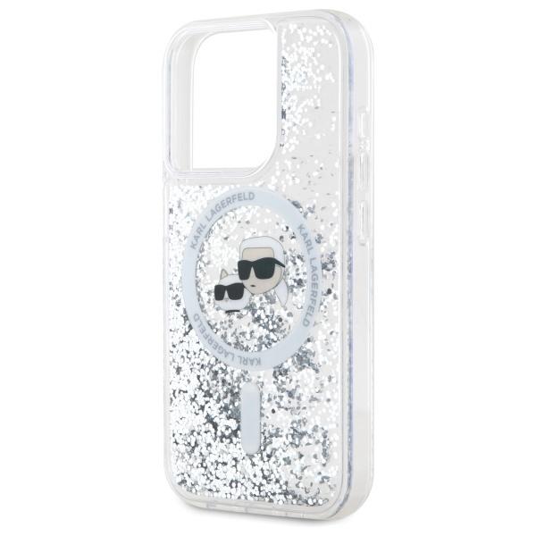 Karl Lagerfeld Klhmp15Xlgkcsgh Iphone15 Pro Max 6.7 Hardcase Transparent Liquid Glitter Karl&Choupette Head Magsafe