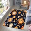Sun & Moon Design Rug – Non-Slip Floor Mat for Living Room & Bedroom | Hand Washable Decorative Area Rug for Home Spaces