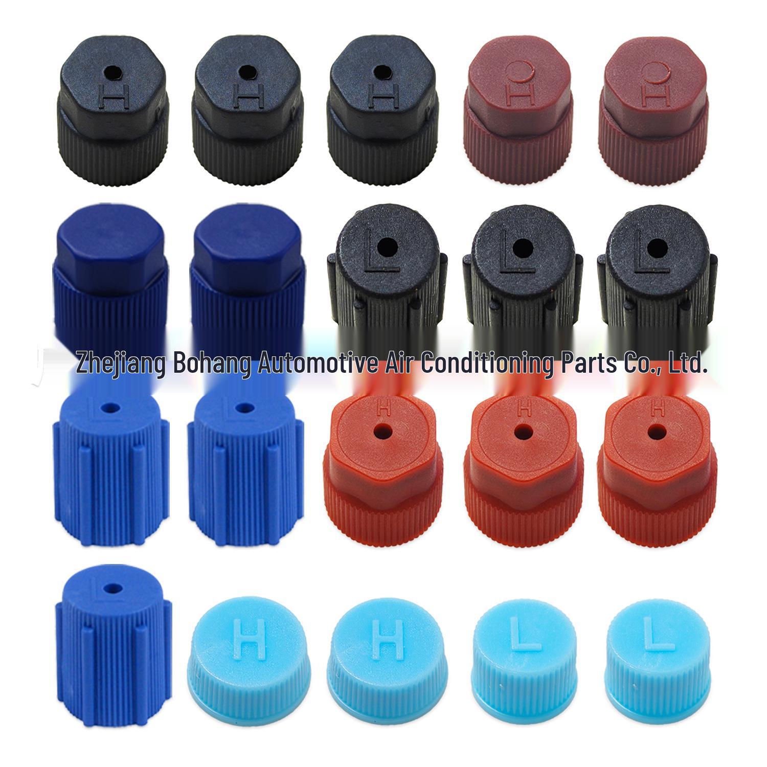 

20-Piece Car A/C Valve Stem Core Kit: Pure Copper High & Low Pressure Caps for Refrigerant.
