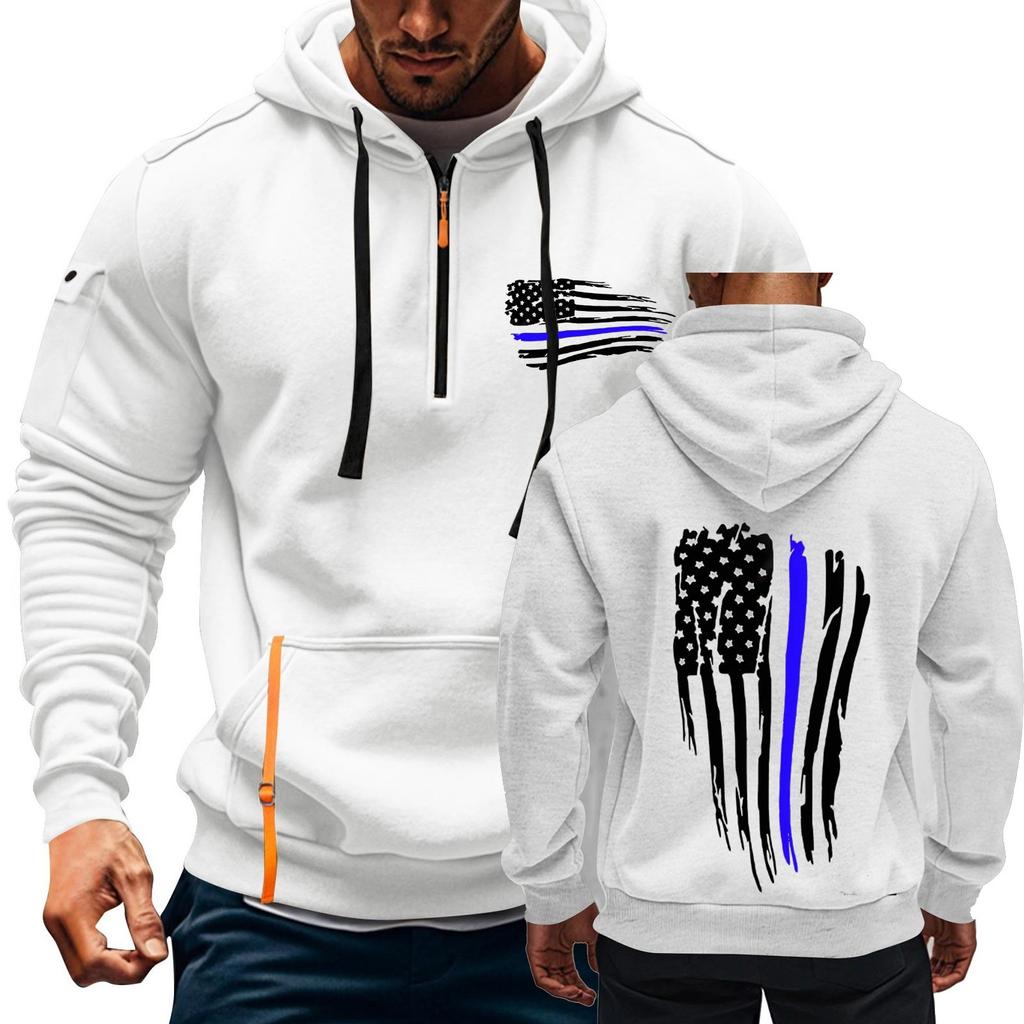 St. Patrick's Green Flag Print Hoodie For Men Hoodie Zipper Pullover For Men Sport Plus Size Casual Hoodie