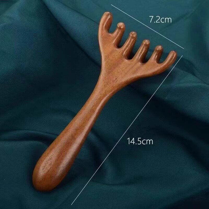 Gold Sandalwood Antlers Massage Comb Six-Claw Head Massage Scalp Meridian Comb Therapy Head Scratching Handy Gadget Antlers Horn Comb Antler Massage Comb [Sandalwood]