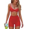 Color Block Yoga & Pilates Quick-Dry Sports Bra & Workout Set