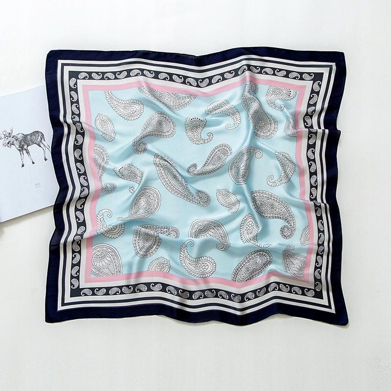 Scarf with print, women' synthetic silk, gift scarf, 70x70