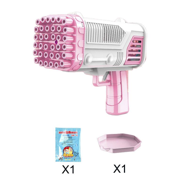 36-Hole Bazooka Bubble Machine Toy Electric Soap Water Bubble Blower With Light Summer Party Outdoor Toy For Kids Children Gift