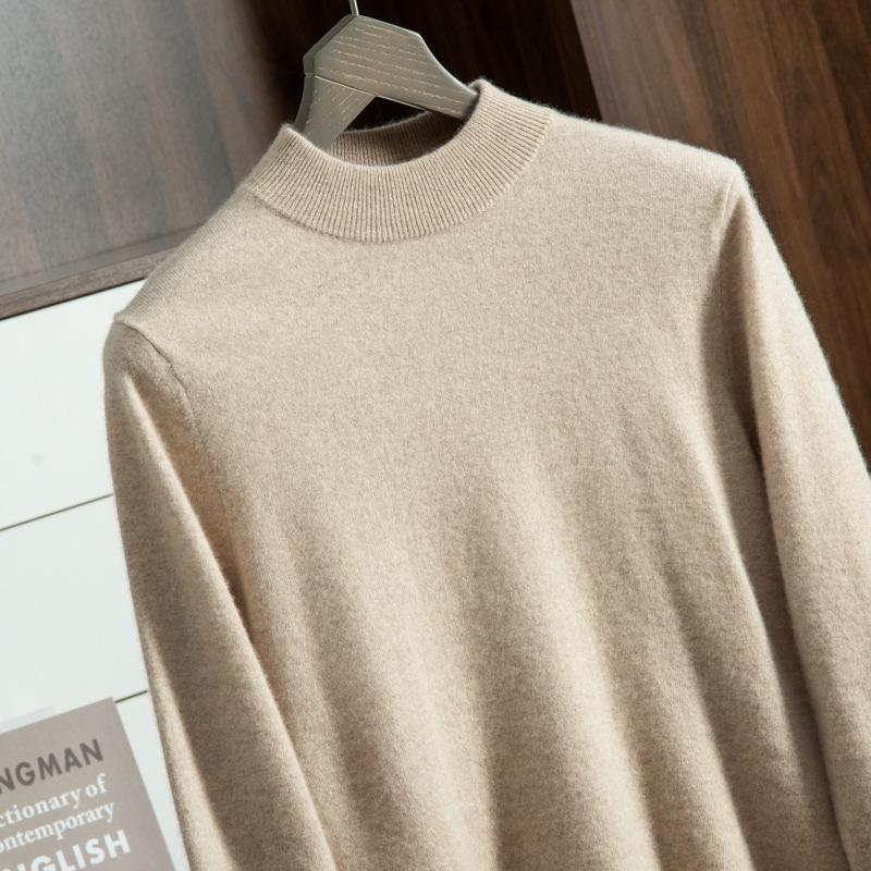 Men's Autumn-Winter Cashmere Half-High Neck Business Pullover Sweater