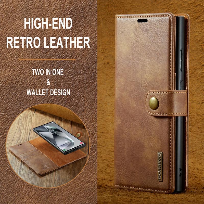 Magnetický flip kožené pouzdro na telefon pro Samsung Galaxy S25 FE S25 Edge S24 Ultra S23 Plus S22 S21 S20 Note 20 10 2 v 1 Odnímatelná peněženka kryt na karty Etui