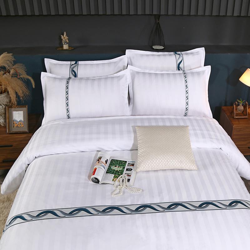 Pure White Eight-Piece Bedding Set: Duvet Cover, Quilt, Comforter & Bed Sheet