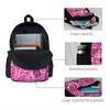 Roses Floral Backpack Pink Flowers Print Travel Backpacks Women Men Kawaii School Bags Design Big Rucksack