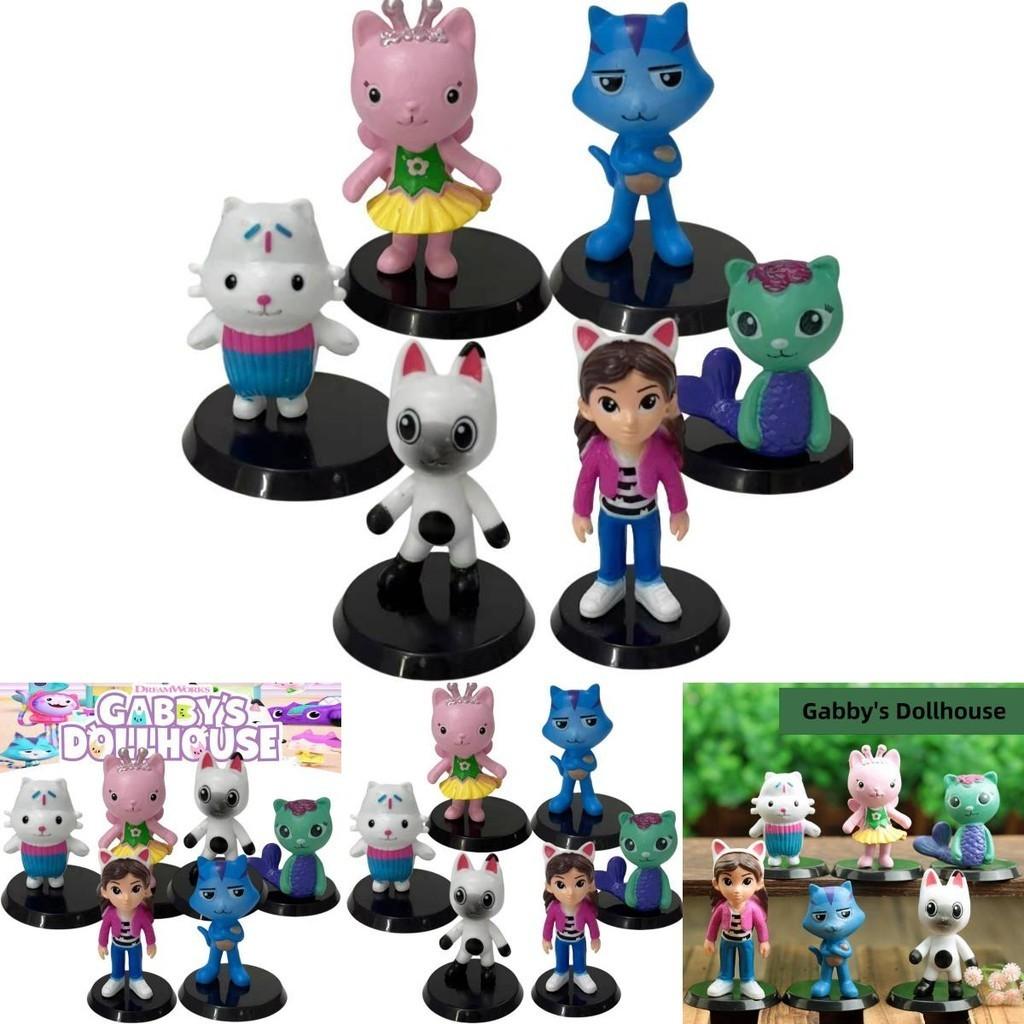 Gabby's Dollhouse Pvc Model Toy Set Adorable Cartoon Figurines For Kids And Collectors Set Of 6