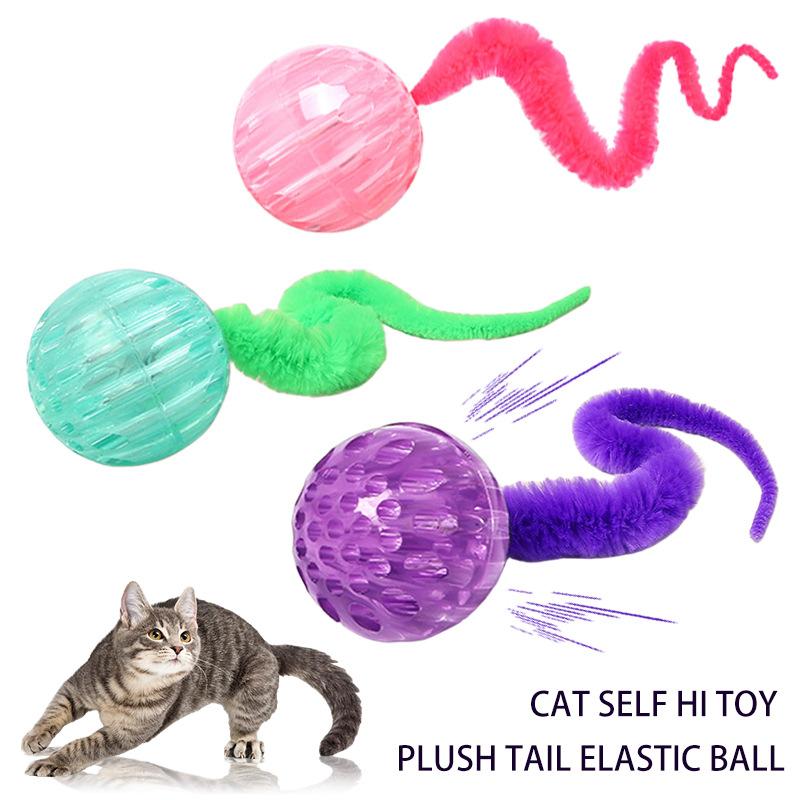 Palle Giocattolo per Animali Domestici, Bruchi Saltanti per Gatti, Impossibili da Mordere, Palle da Lancio Interattive e Resistenti in Gomma, Palle con Fori e Palle Saltanti