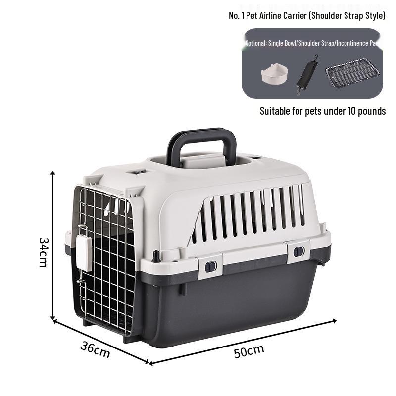 Pet Airline Carrier: Breathable, Convenient Cat & Dog Trolley Box