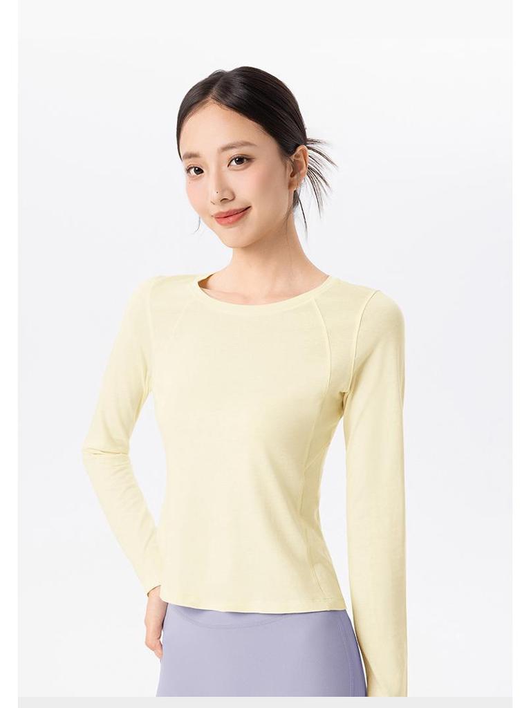 Women's Customized Slimming Long Sleeve Yoga Top - Breathable Fitness Sportswear for Pilates and Running