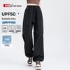 Hongdou Women's Sun Protection Cooling Wide-Leg Cargo Pants